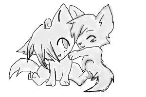 cute anime wolf pups