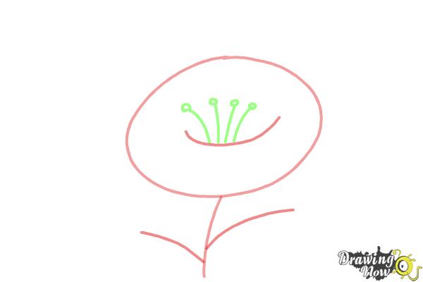 How to Draw a Flower Step by Step - Step 2 How to Draw a Flower Step by Step - Step 2