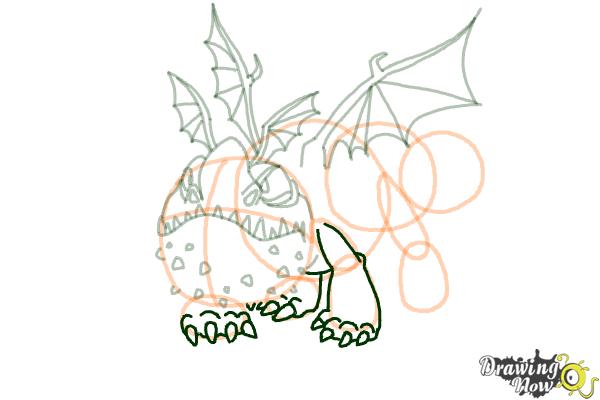 How to Draw a Gronckle Dragon from How to Train Your Dragon - Step 11 How to Draw a Gronckle Dragon from How to Train Your Dragon - Step 11