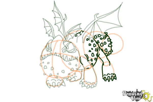How to Draw a Gronckle Dragon from How to Train Your Dragon - Step 12 How to Draw a Gronckle Dragon from How to Train Your Dragon - Step 12