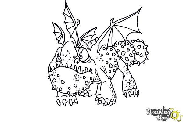 How to Draw a Gronckle Dragon from How to Train Your Dragon - Step 13 How to Draw a Gronckle Dragon from How to Train Your Dragon - Step 13