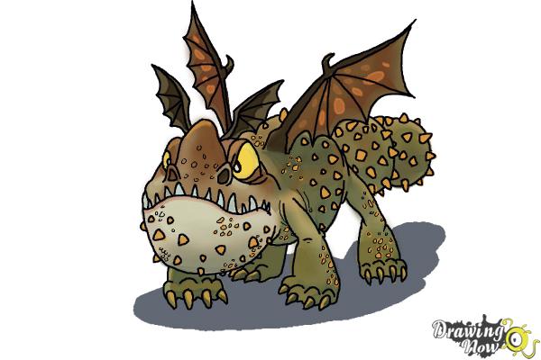 How to Draw a Gronckle Dragon from How to Train Your Dragon - Step 14 How to Draw a Gronckle Dragon from How to Train Your Dragon - Step 14