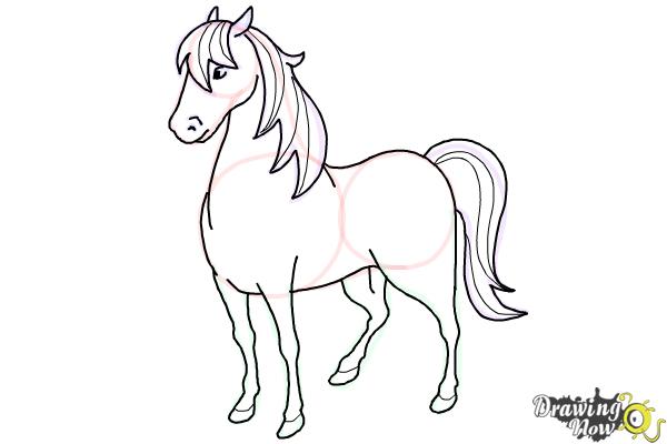 How to Draw a Horse Easy - Step 9 How to Draw a Horse Easy - Step 9