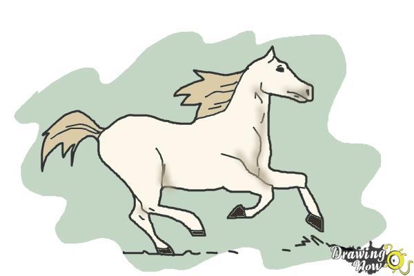 How to Draw a Horse Running - Step 10 How to Draw a Horse Running - Step 10