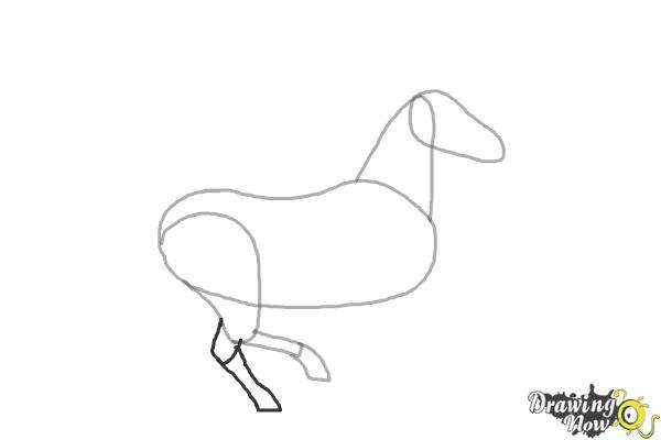 How to Draw a Horse Running - Step 4 How to Draw a Horse Running - Step 4