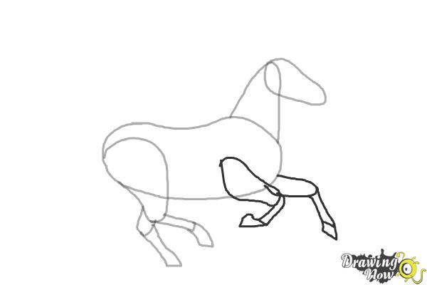 How to Draw a Horse Running - Step 5 How to Draw a Horse Running - Step 5