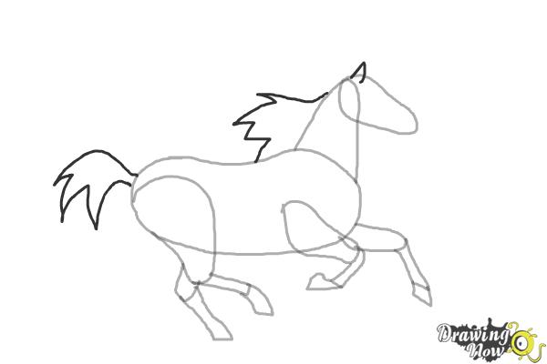 How to Draw a Horse Running - Step 6 How to Draw a Horse Running - Step 6
