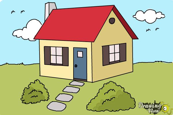 How to Draw a House Step by Step - Step 10 How to Draw a House Step by Step - Step 10