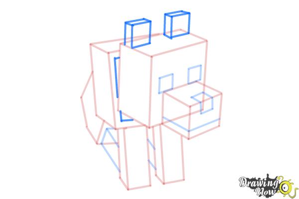 How to Draw a Minecraft Wolf - Step 9