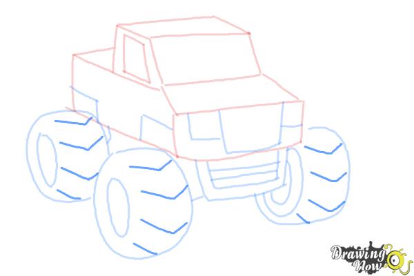 How to Draw a Monster Truck Step by Step - Step 11 How to Draw a Monster Truck Step by Step - Step 11