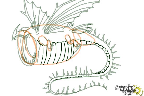 How to Draw a Thunderdrum Dragon from How to Train Your Dragon - Step 7