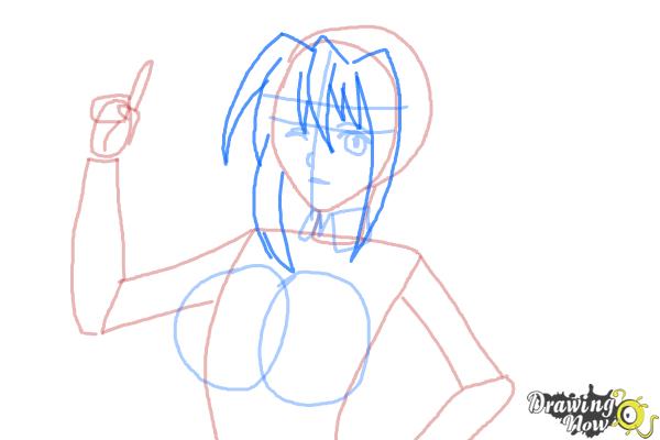 How to Draw Akeno Himejima from High School DxD - Step 7