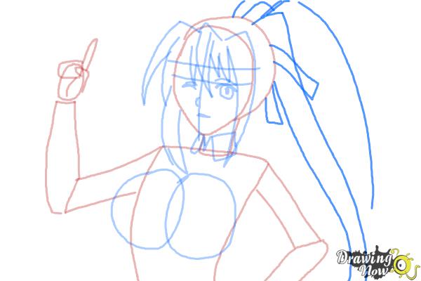 How to Draw Akeno Himejima from High School DxD - Step 8