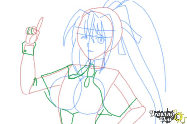 How to Draw Akeno Himejima from High School DxD - Step 9