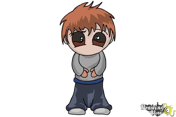 How to Draw Anime Chibi Boy - Step 12 How to Draw Anime Chibi Boy - Step 12