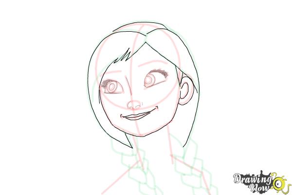 How to Draw Anna Easy - Step 15