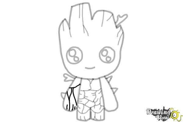 How to Draw Baby Groot from Guardians of the Galaxy - Step 13 How to Draw Baby Groot from Guardians of the Galaxy - Step 13