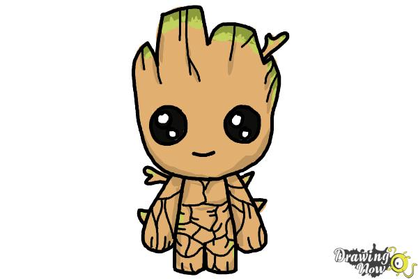 How to Draw Baby Groot from Guardians of the Galaxy - Step 15 How to Draw Baby Groot from Guardians of the Galaxy - Step 15