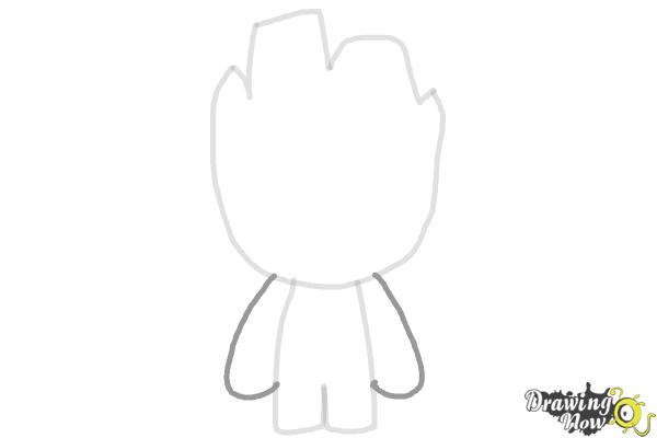 How to Draw Baby Groot from Guardians of the Galaxy - Step 4 How to Draw Baby Groot from Guardians of the Galaxy - Step 4