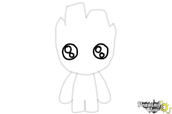 How to Draw Baby Groot from Guardians of the Galaxy - Step 5 How to Draw Baby Groot from Guardians of the Galaxy - Step 5