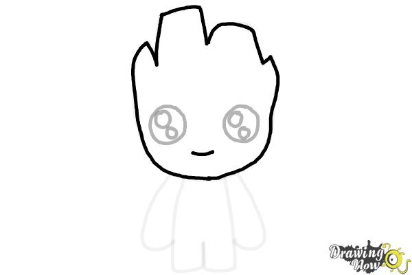 How to Draw Baby Groot from Guardians of the Galaxy - Step 6 How to Draw Baby Groot from Guardians of the Galaxy - Step 6