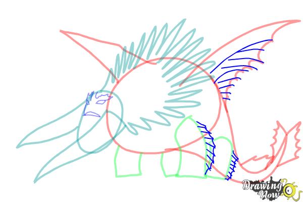How to draw Bewilderbeast from How to Train Your Dragon 2 - Step 8