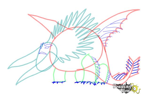 How to draw Bewilderbeast from How to Train Your Dragon 2 - Step 9