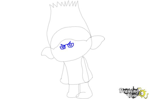 How to Draw Branch from Trolls Movie - Step 6