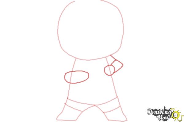 How to draw Chibi Deadpool - Step 3 How to draw Chibi Deadpool - Step 3