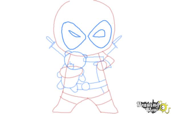 How to draw Chibi Deadpool - Step 8 How to draw Chibi Deadpool - Step 8