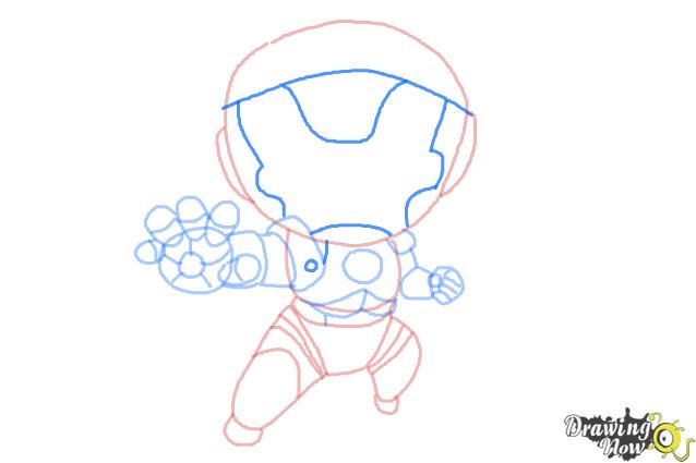 How to Draw Chibi Iron Man - Step 9