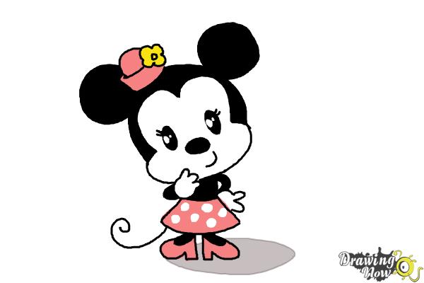 How to Draw Chibi Minnie Mouse - Step 11 How to Draw Chibi Minnie Mouse - Step 11
