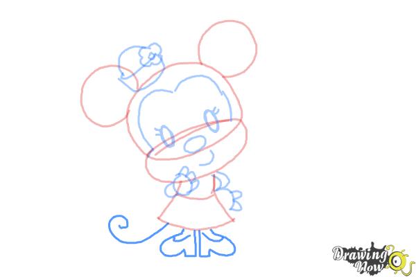 How to Draw Chibi Minnie Mouse - Step 9 How to Draw Chibi Minnie Mouse - Step 9