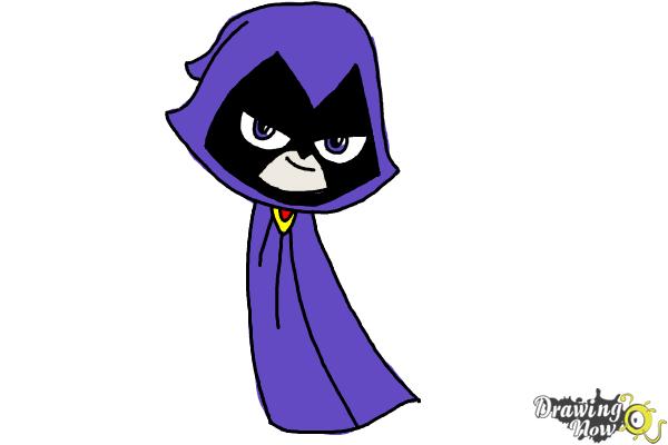 How to Draw Chibi Raven | Teen Titans - Step 10 How to Draw Chibi Raven | Teen Titans - Step 10