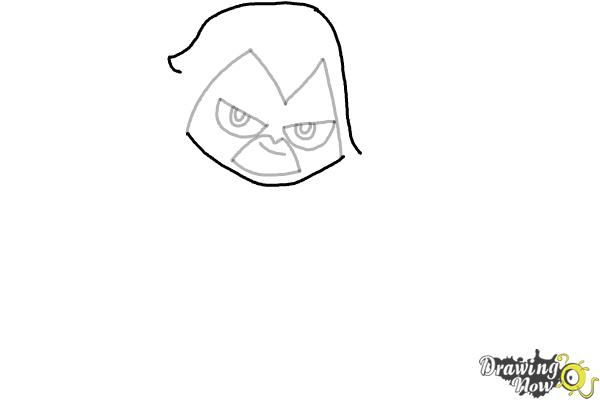 How to Draw Chibi Raven | Teen Titans - Step 6 How to Draw Chibi Raven | Teen Titans - Step 6