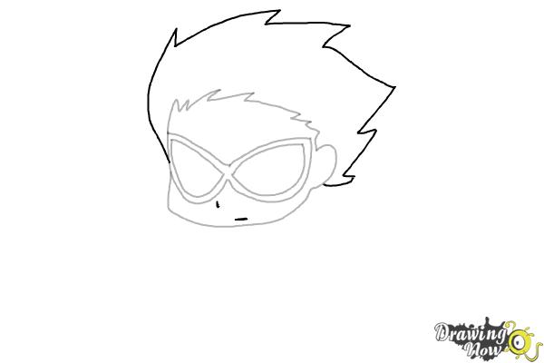How to Draw Chibi Robin | Teen Titans - Step 4 How to Draw Chibi Robin | Teen Titans - Step 4