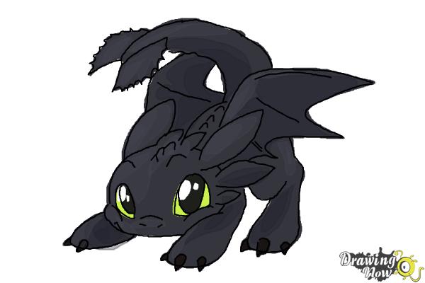 How to Draw Chibi Toothless - Step 11