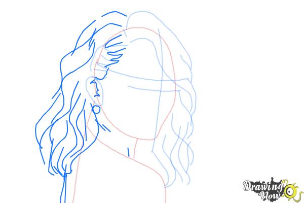 How to Draw Chrissy Teigen - Step 5