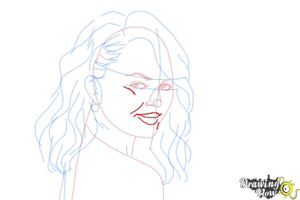 How to Draw Chrissy Teigen - Step 7