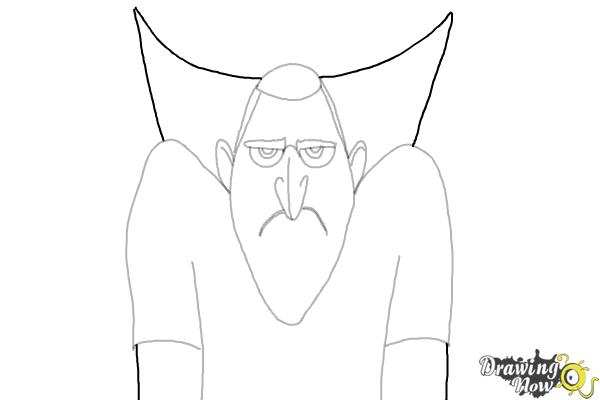 How to Draw Drac from Hotel Transylvania 3 - Step 7
