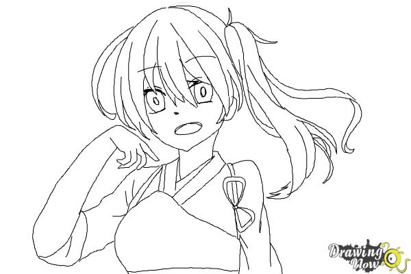 How to Draw Kaga from Kantai Collection - Step 9 How to Draw Kaga from Kantai Collection - Step 9