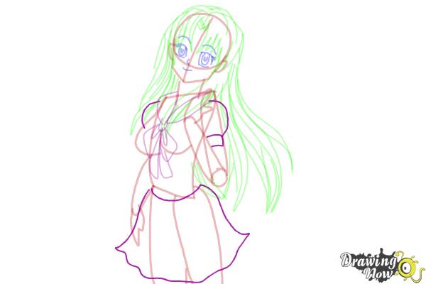 How to Draw Manga Characters - Step 11 How to Draw Manga Characters - Step 11