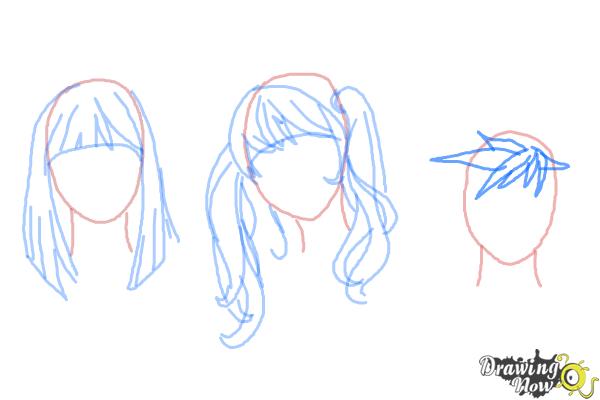 How to Draw Manga Hair - Step 10 How to Draw Manga Hair - Step 10