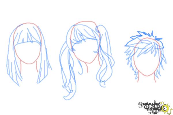 How to Draw Manga Hair - Step 12 How to Draw Manga Hair - Step 12