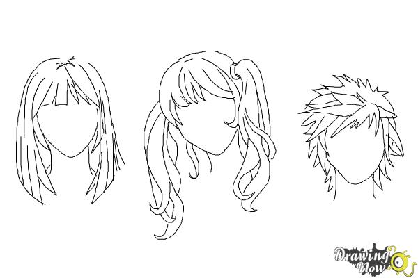 How to Draw Manga Hair - Step 13 How to Draw Manga Hair - Step 13