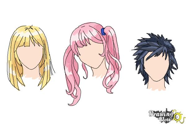 How to Draw Manga Hair - Step 14 How to Draw Manga Hair - Step 14