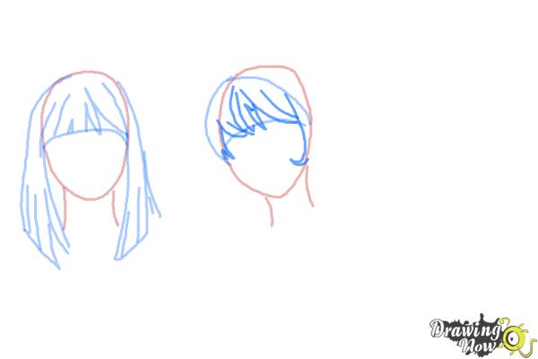 How to Draw Manga Hair - Step 6 How to Draw Manga Hair - Step 6