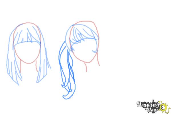 How to Draw Manga Hair - Step 7 How to Draw Manga Hair - Step 7