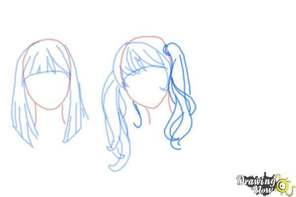 How to Draw Manga Hair - Step 8 How to Draw Manga Hair - Step 8