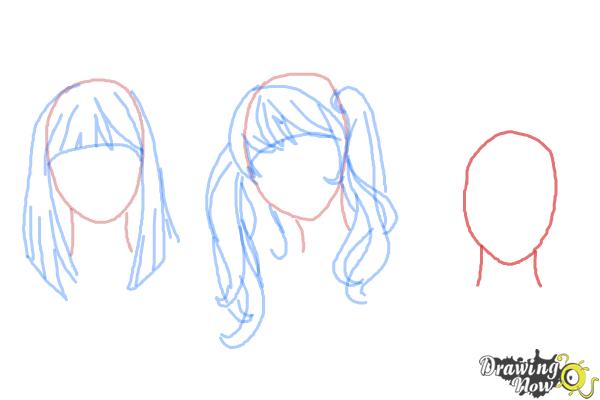 How to Draw Manga Hair - Step 9 How to Draw Manga Hair - Step 9